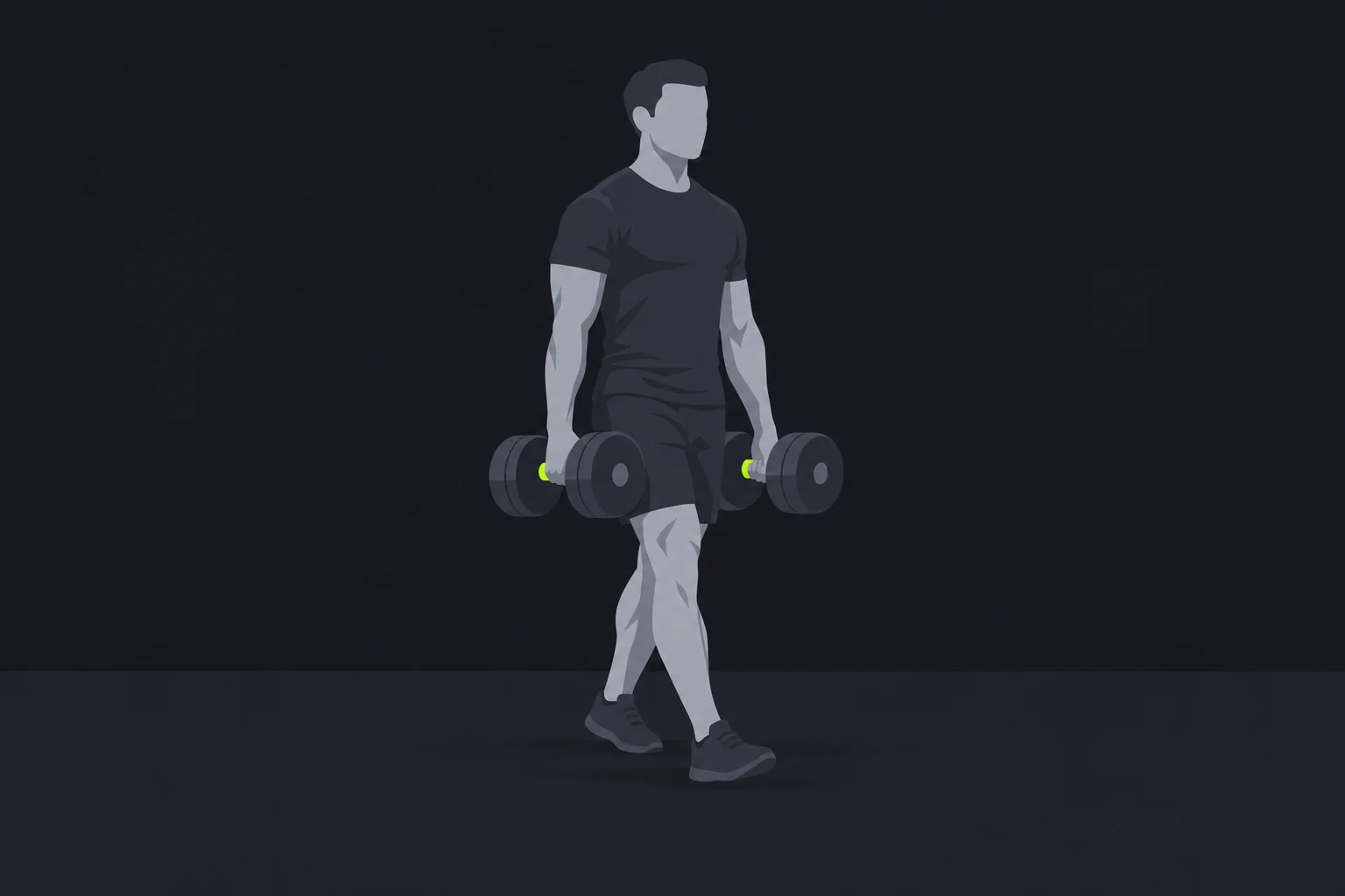 Farmer walk: illustrazione di una fase dell'esecuzione